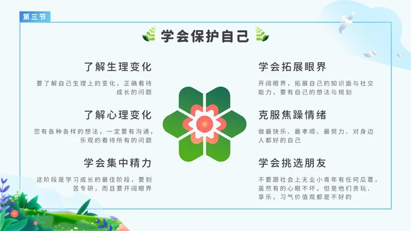 青春期心理健康青少年教育通用PPT模板