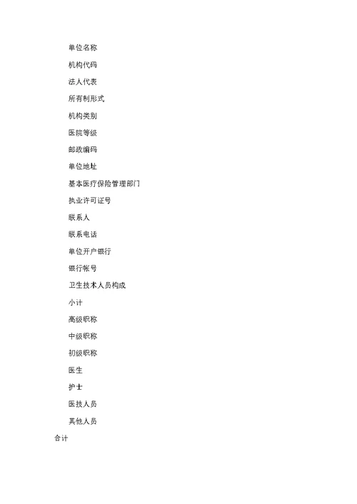 医保定点医疗机构申请书
