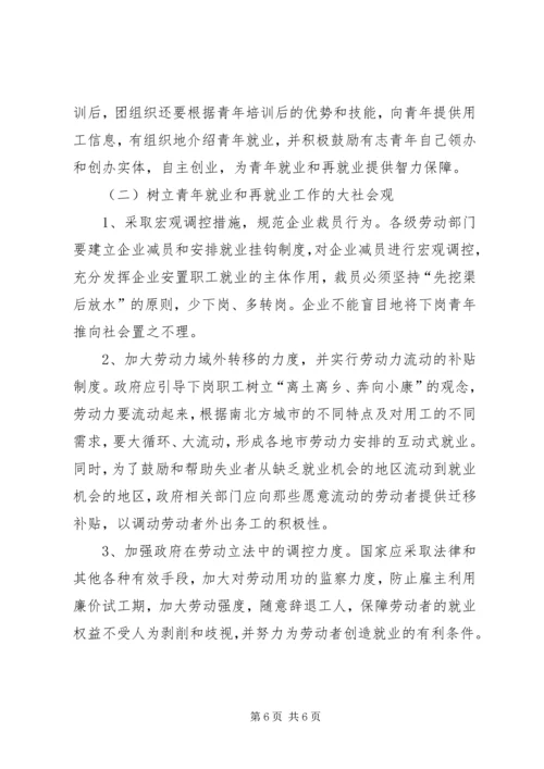 关于农村青年创就业和再就业问题的思考 (8).docx