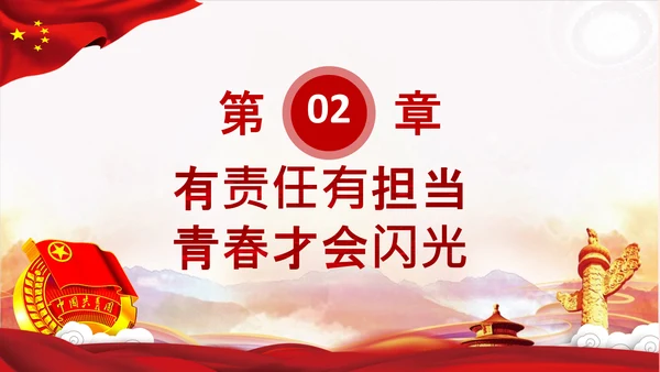 青年观团委共青团成立100周年讲话PPT模板