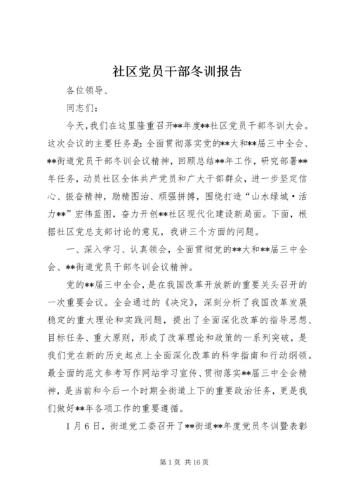 社区党员干部冬训报告 (2).docx