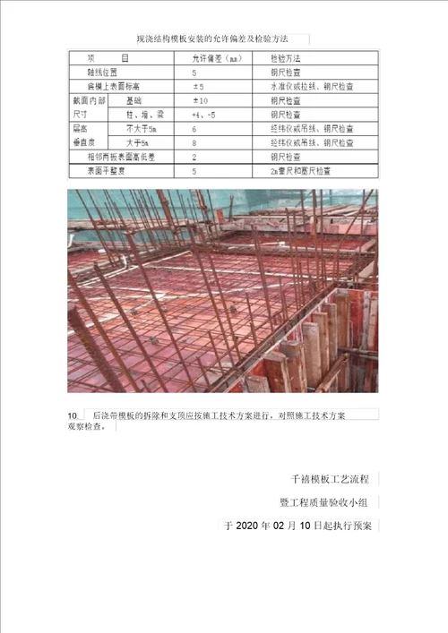 千禧模板工程质量验收规范