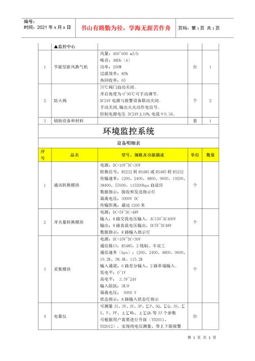 机房工程(机房建设)设备清单.docx