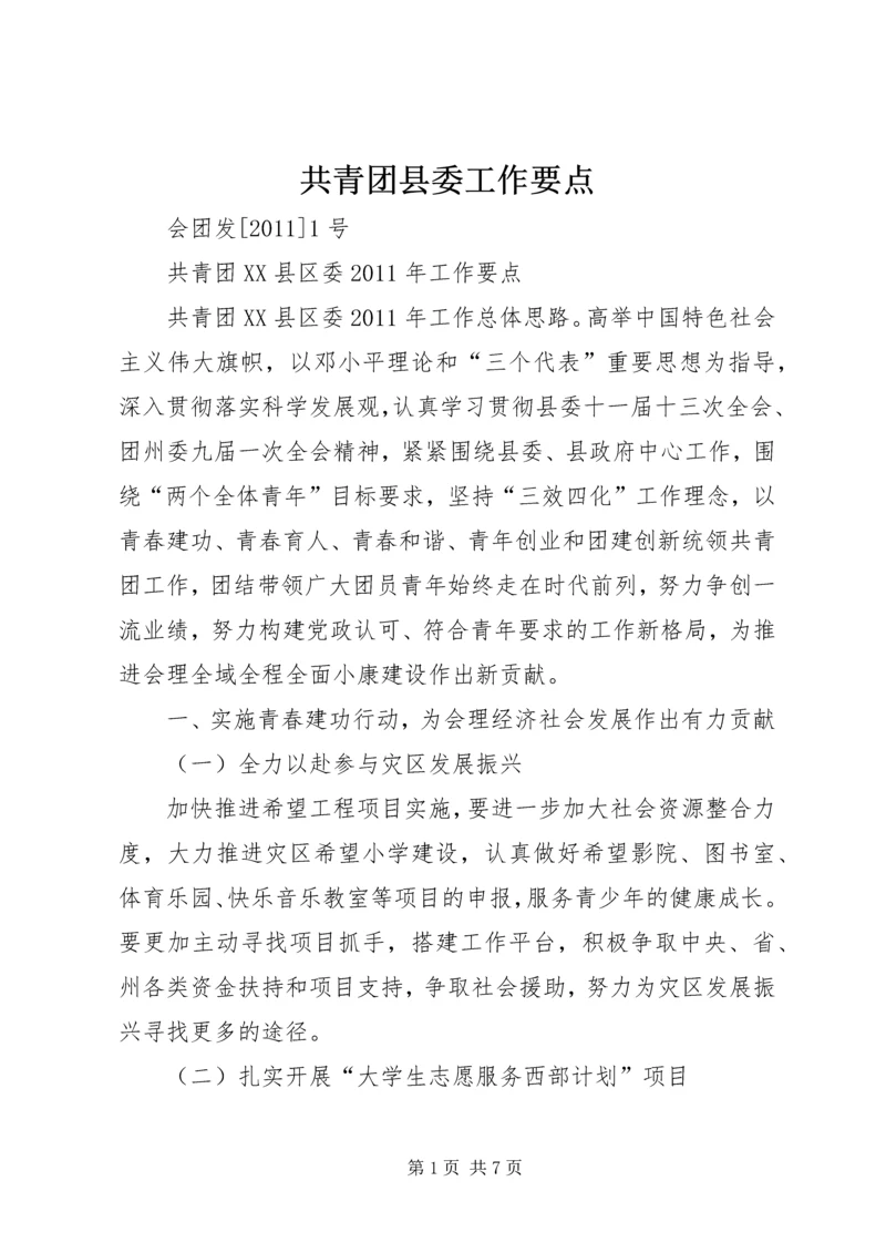 共青团县委工作要点 (4).docx