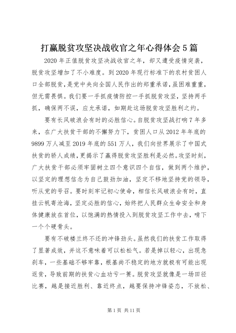 打赢脱贫攻坚决战收官之年心得体会5篇.docx