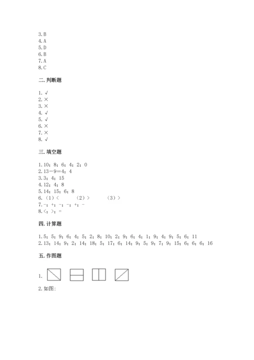 人教版一年级下册数学期中测试卷（精华版）.docx