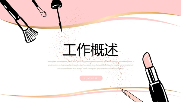 粉色简约彩妆总结汇报动态PPT