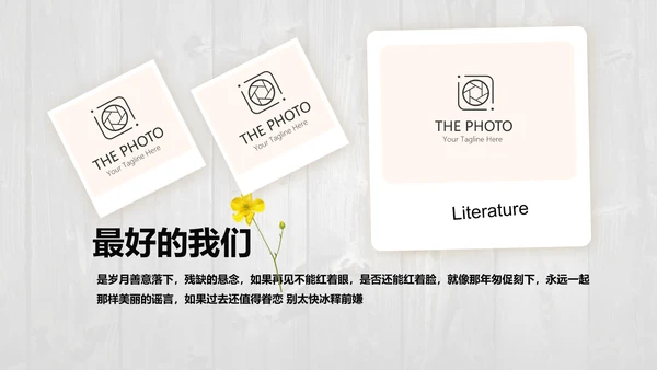 唯美怀旧木纹风格致青春毕业纪念册动态PPT模板