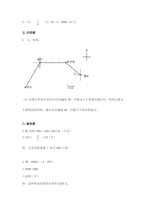 人教版六年级上册数学期末测试卷精品（各地真题）.docx