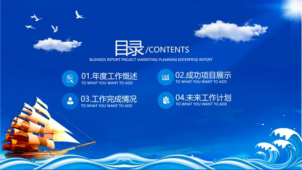 2021年乘风破浪商务年终总结新年计划工作述职报告动态ppt