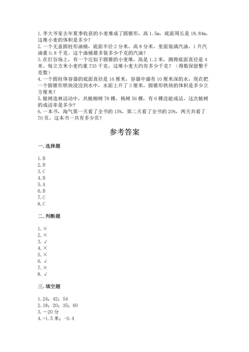 人教版数学六年级下册期末卷含答案【研优卷】.docx