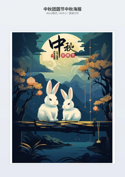 中秋团圆节中秋海报
