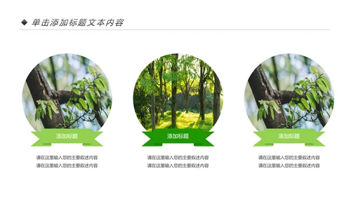 绿色生态森林湿地环境保护植树造林PPT模板