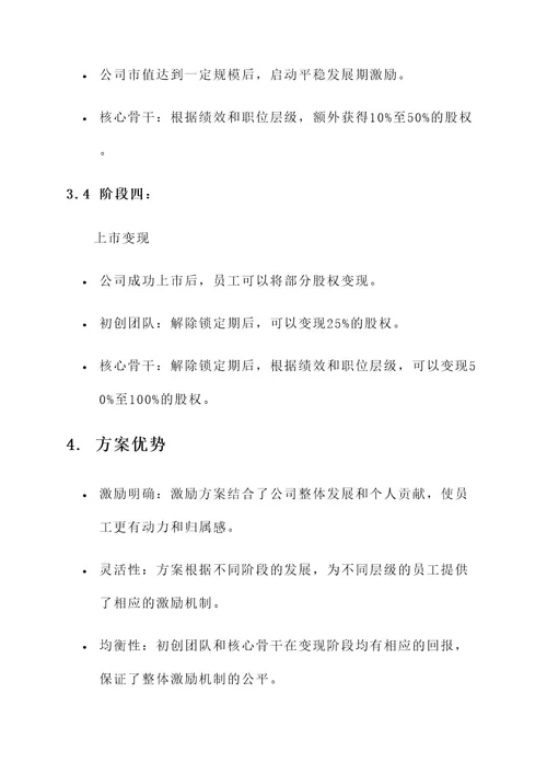 创业公司股权激励变现方案