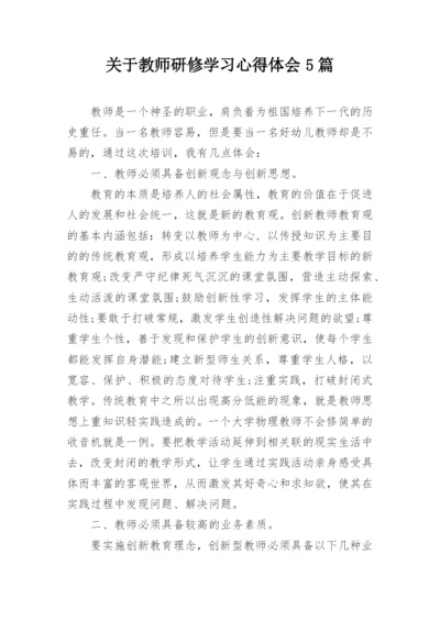 关于教师研修学习心得体会5篇.docx