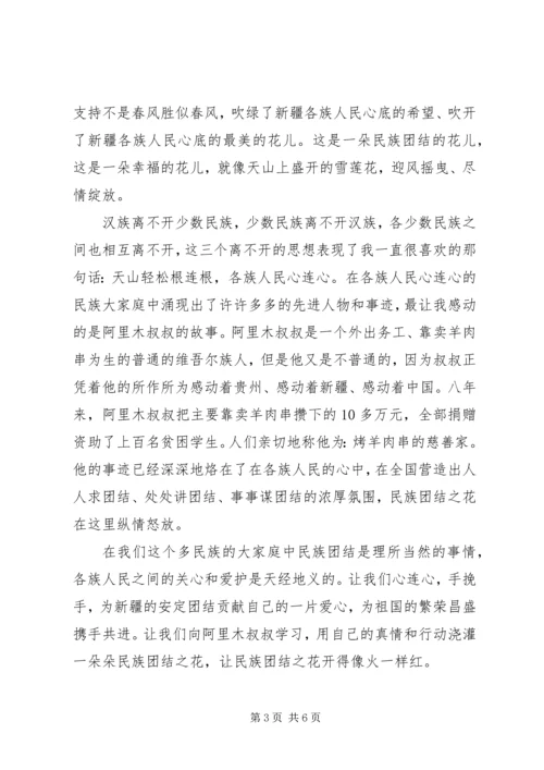 关于民族团结演讲稿范文 (3).docx