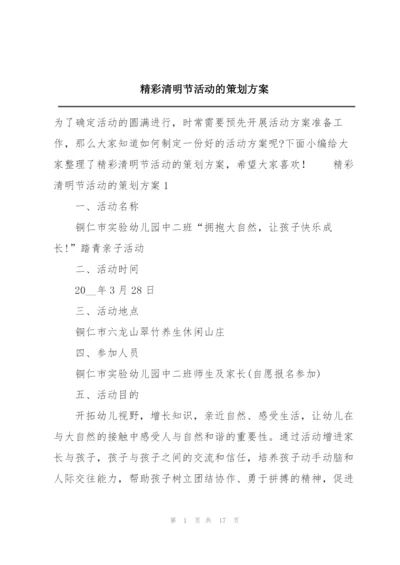 精彩清明节活动的策划方案.docx