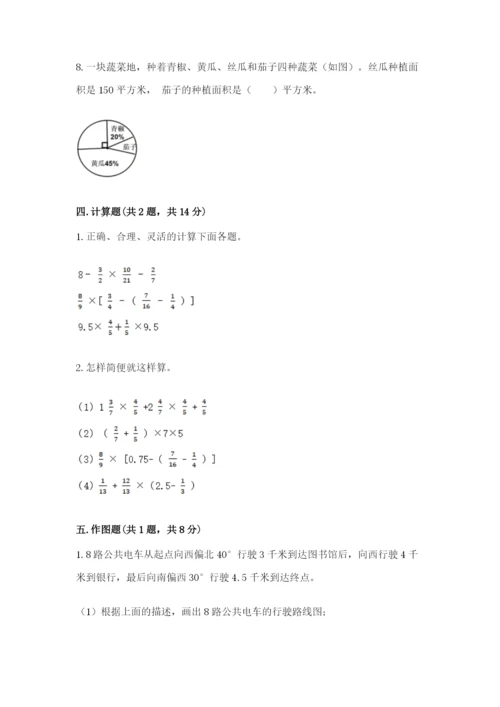 小学六年级上册数学期末测试卷带答案（a卷）.docx