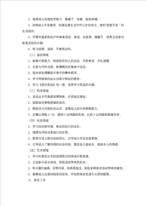 幼儿园大班教育教学工作计划集锦15篇