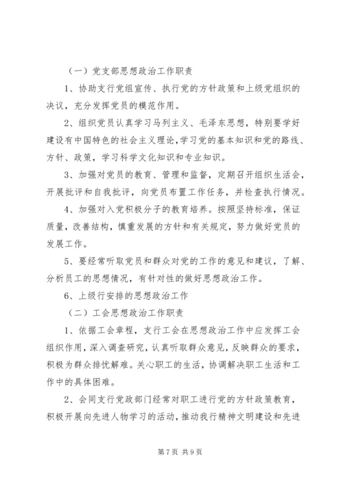 银行思想政治工作总结与安排年终总结.docx