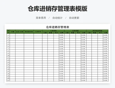 仓库进销存管理表模版