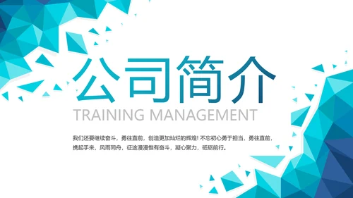 蓝色大气公司企业宣传简介介绍PPT