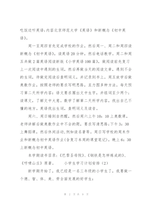 小学生的学习计划安排.docx