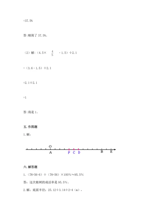 小学数学试卷六年级下册期末测试卷及答案【典优】.docx