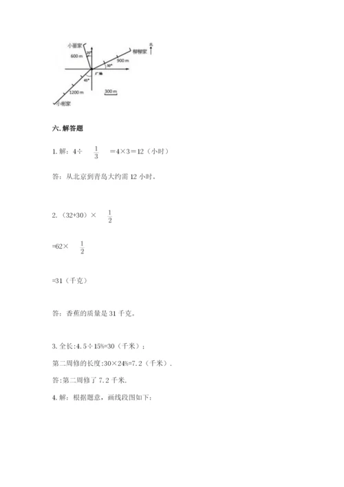 小学六年级上册数学期末测试卷附参考答案（黄金题型）.docx