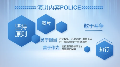 蓝色大气公安警察工作总结计划PPT