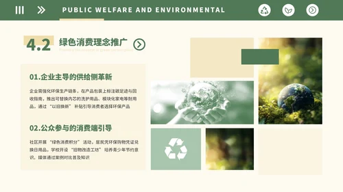 绿色简约公益环保教育PPT模板