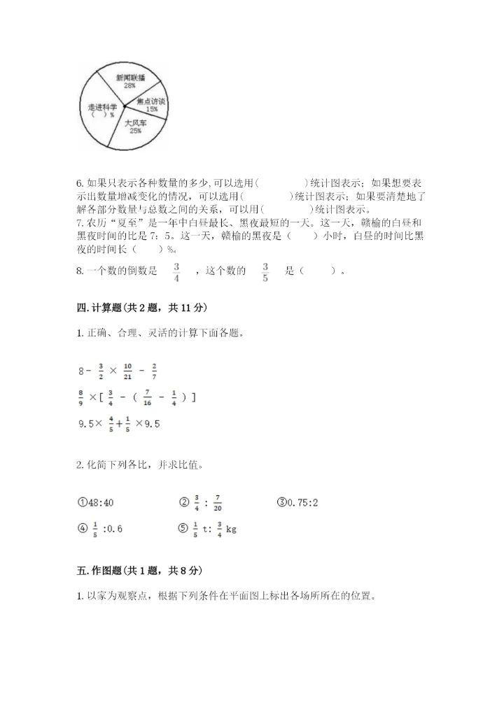小学六年级数学上册期末考试卷【历年真题】.docx