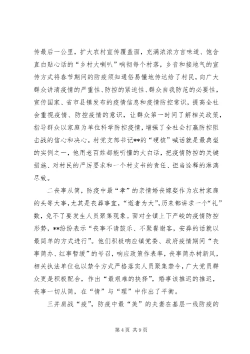 学校及乡镇党支部新冠肺炎疫情防控工作先进典型事迹申报材料范文-乡镇开展肺炎疫情防控工作.docx