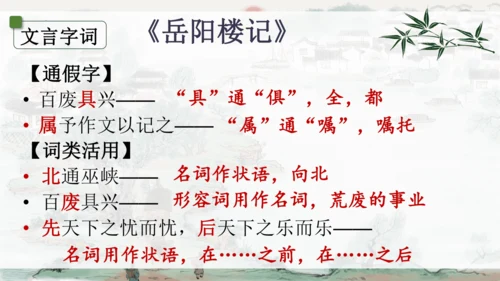 统编版语文九年级上册《岳阳楼记》《醉翁亭记》整合复习课件
