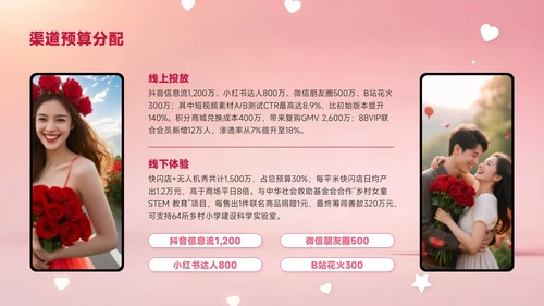 红色创意风七夕浪漫七夕让爱发生PPT模板