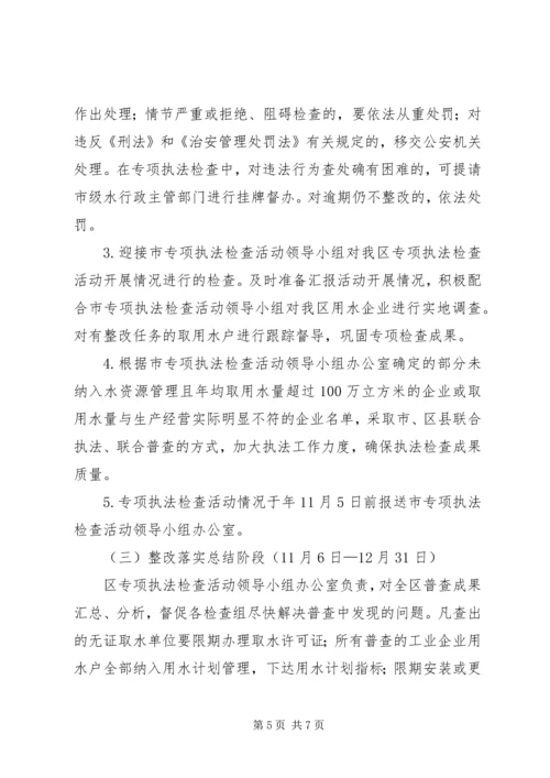 全区水资源执法检查意见.docx