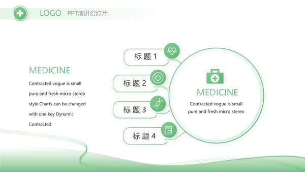 绿色简约医疗行业工作总结汇报PPT