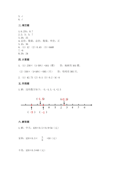 南京市六合区六年级下册数学期末测试卷及答案一套.docx