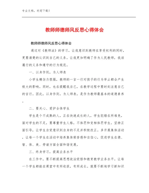 最新教师师德师风反思心得体会例文25篇文档选编.docx