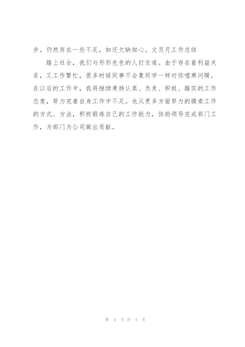 文员月度工作总结范本.docx