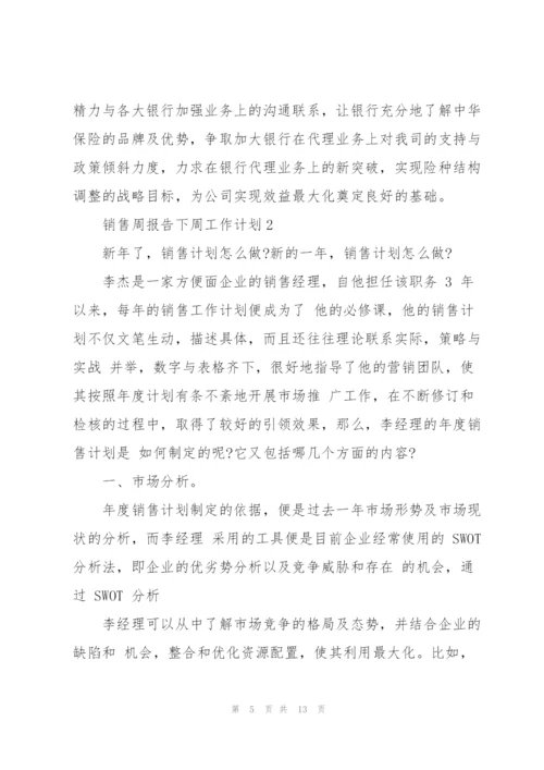 销售周报告下周工作计划.docx