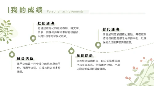 绿色小清新学生会竞选部长PPT模板