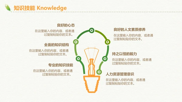绿色清新招聘简历通用PPT模板