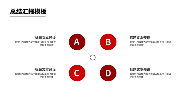 红色商务风节日职场年度总结汇报PPT模板