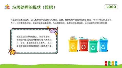 绿色卡通垃圾分类你我同行PPT模板宣传PPT动态PPT