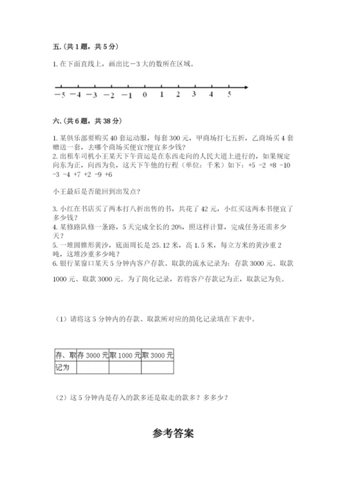 小学数学六年级下册竞赛试题附答案（研优卷）.docx