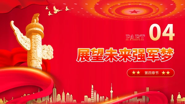 红色党政风八一建军节主题PPT模板