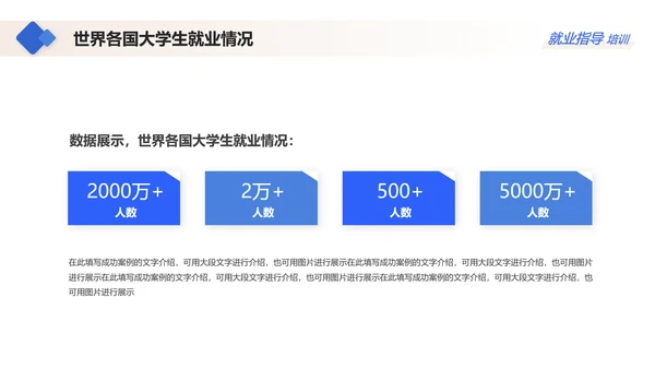 蓝色大学生就业指导指南通用PPT模板