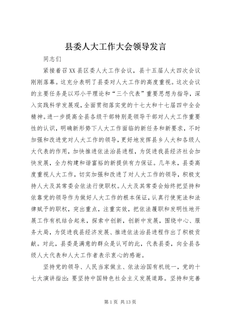 县委人大工作大会领导发言.docx