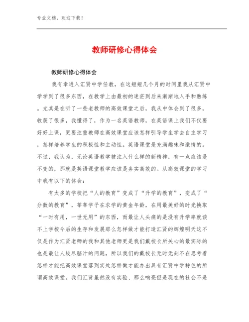 教师研修心得体会例文5篇合辑.docx